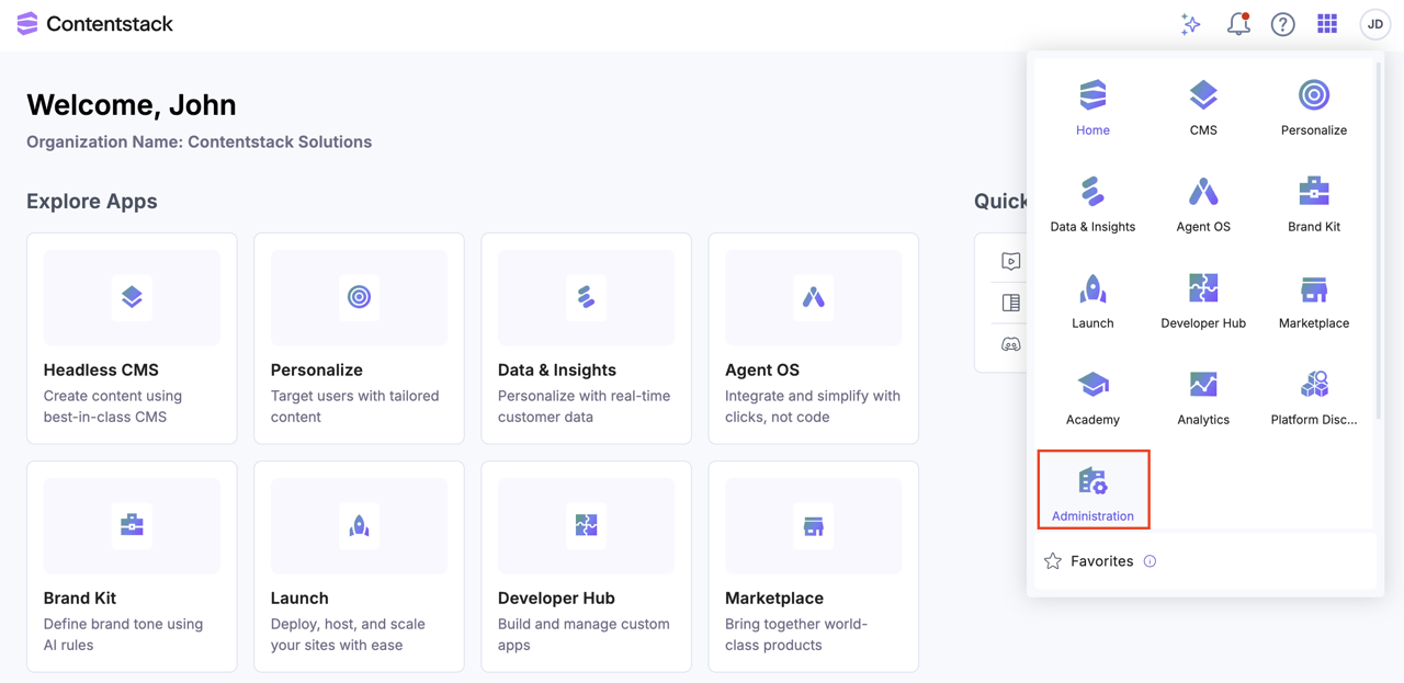 App-Switcher-Administration