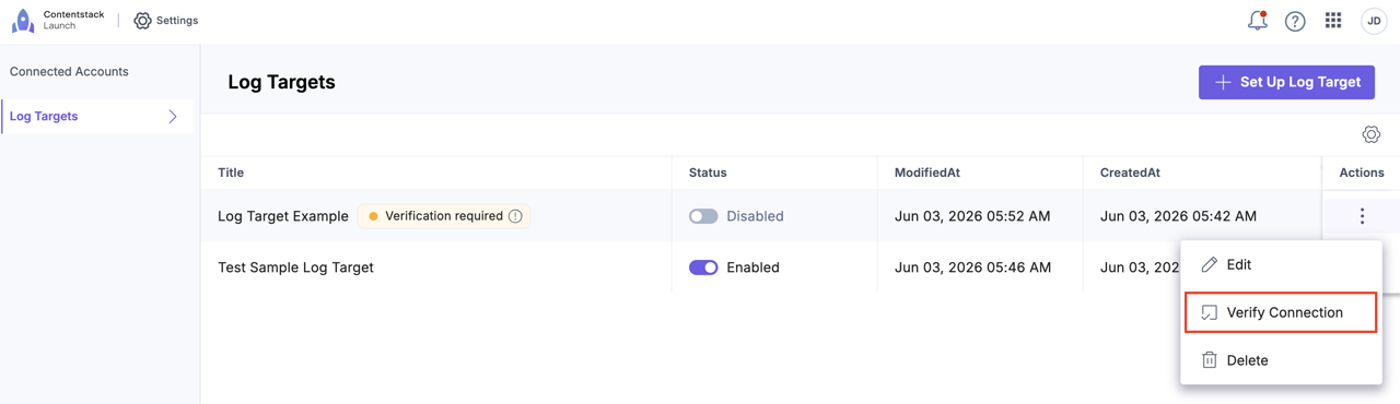 Log-Target-Verify-Connection