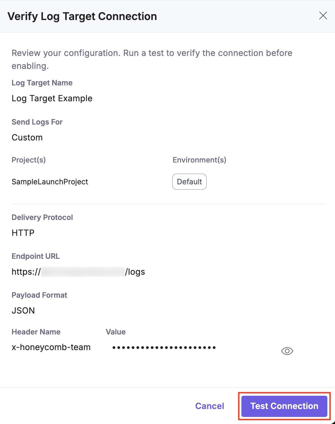 Log-Target-Test-Connection